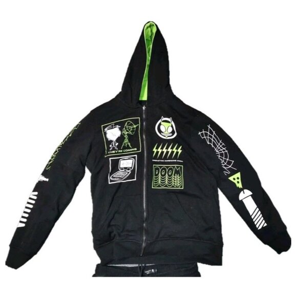 Invader Zim Gir Zip Up Hoodie. Size Women's Size XL Reversible Hoodie. - Picture 7 of 11